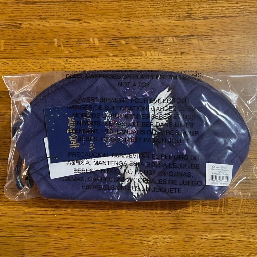 Vera Bradley Harry Potter Clamshell Cosmetic Bag in Velvet Forbidden Forest NWT - Picture 3 of 5